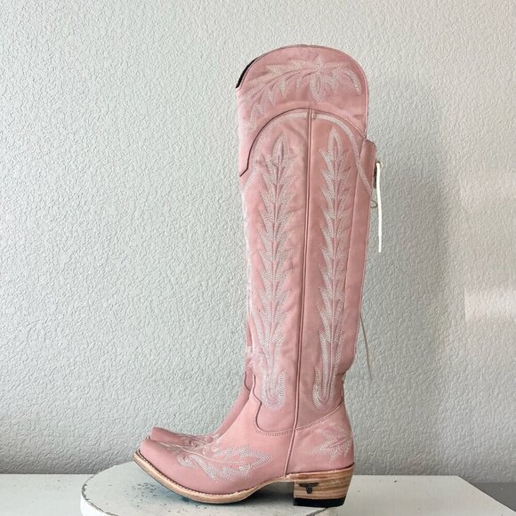 Lane LEXINGTON Over the Knee Womens Cowboy Boots 6.5 Pink Western Cowgirl Tall - Picture 4 of 16